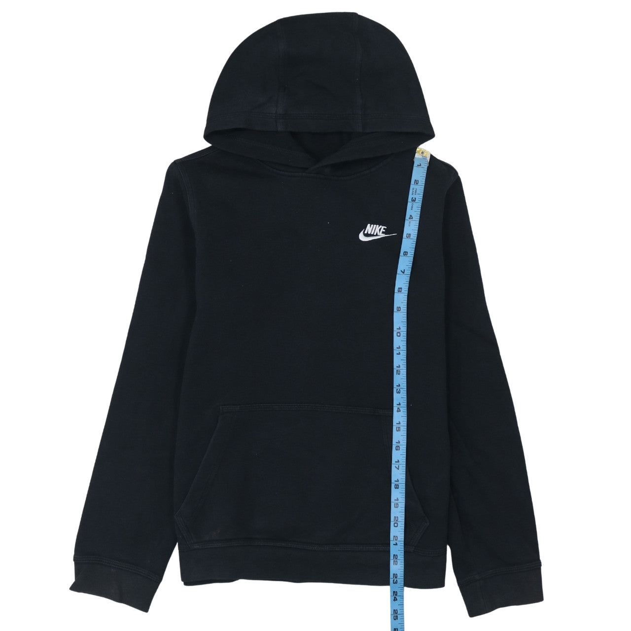 Nike Boys Black XL Pullover Hoodie with Logo and Kangaroo Pocket
