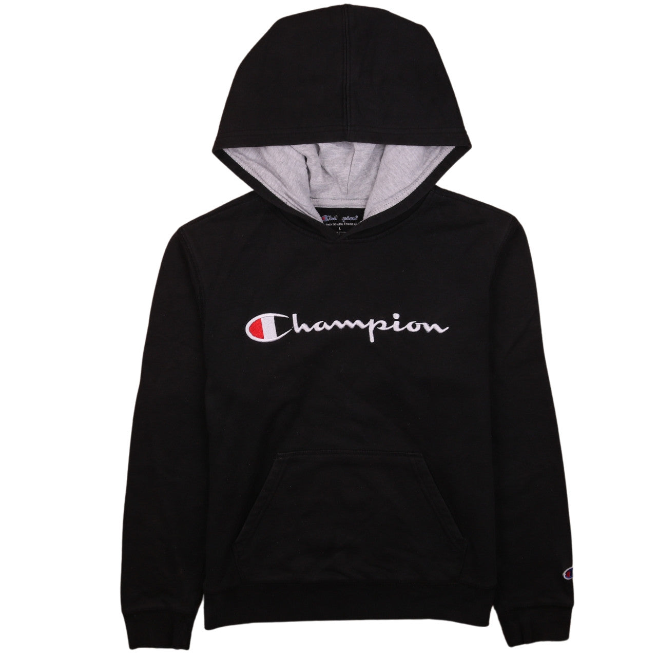 Champion Men's Black Pullover Hoodie L Embroidered Logo Sportswear
