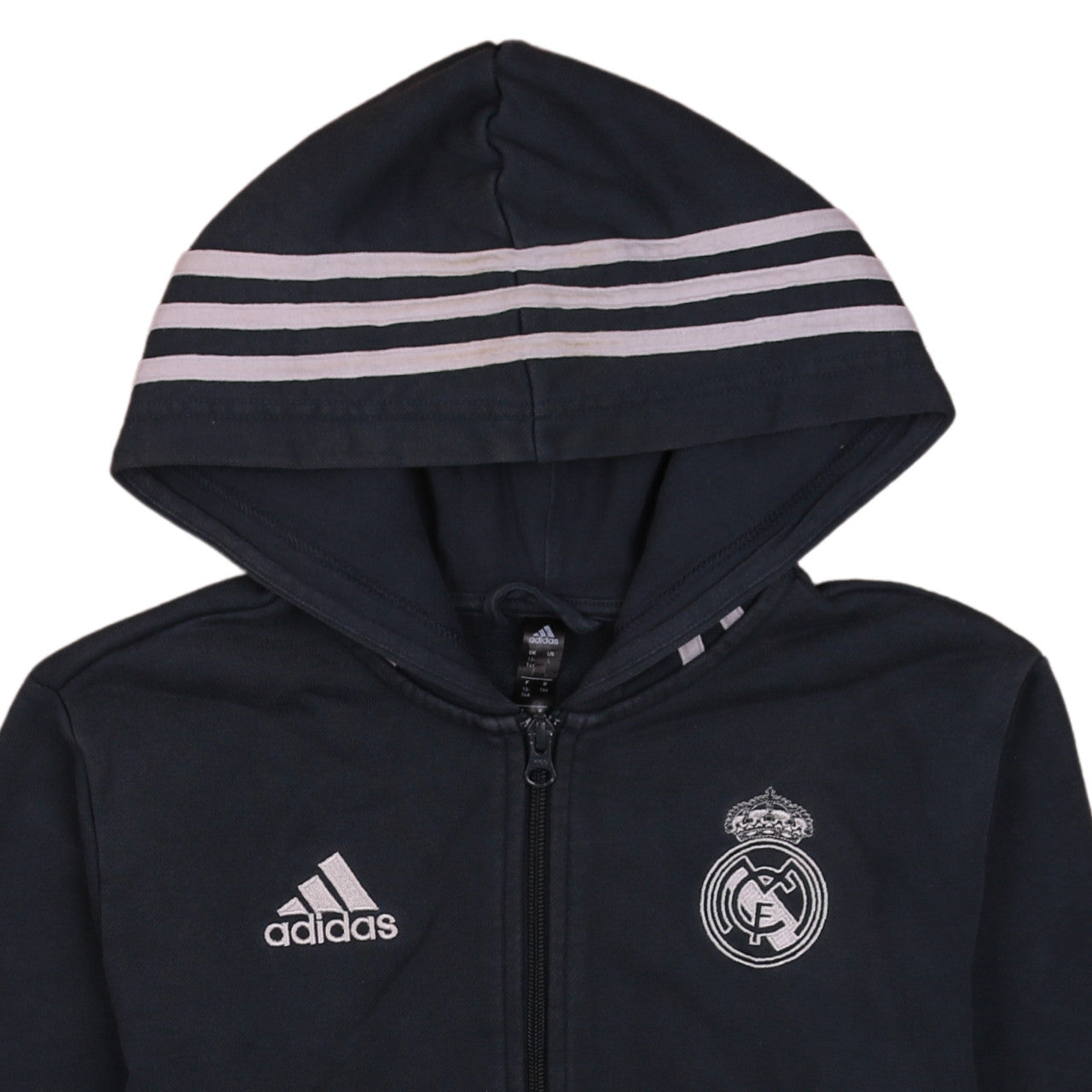 Adidas Boys Black Real Madrid Full Zip Hoodie 13-14 Years