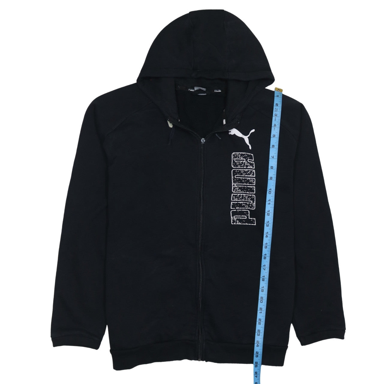Puma Men's Black Full Zip Hoodie L Sports Fleece Sweatshirt