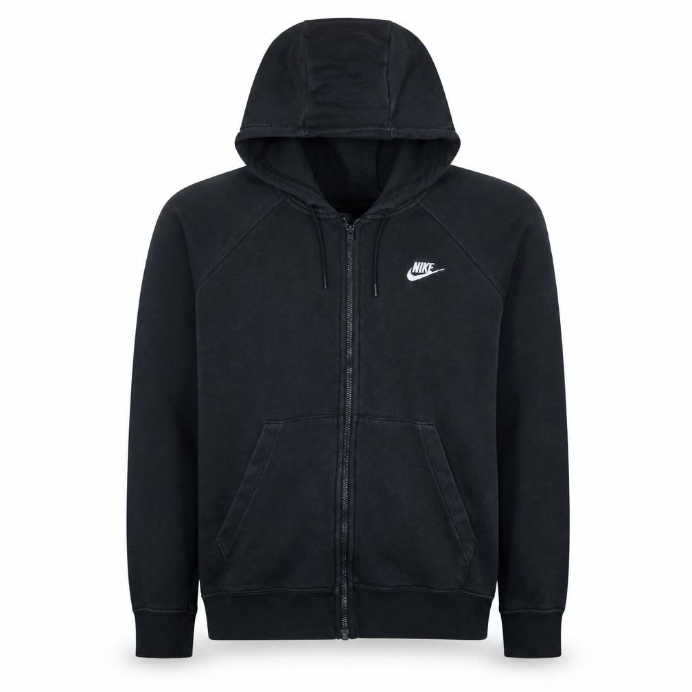 Nike Mens Black Full Zip Hoodie L Fleece Sweatshirt