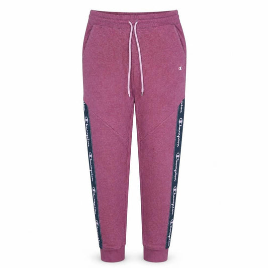 Front view of Champion Women’s Pink Jogger Sweatpants Small Drawstring Logo Stripe
