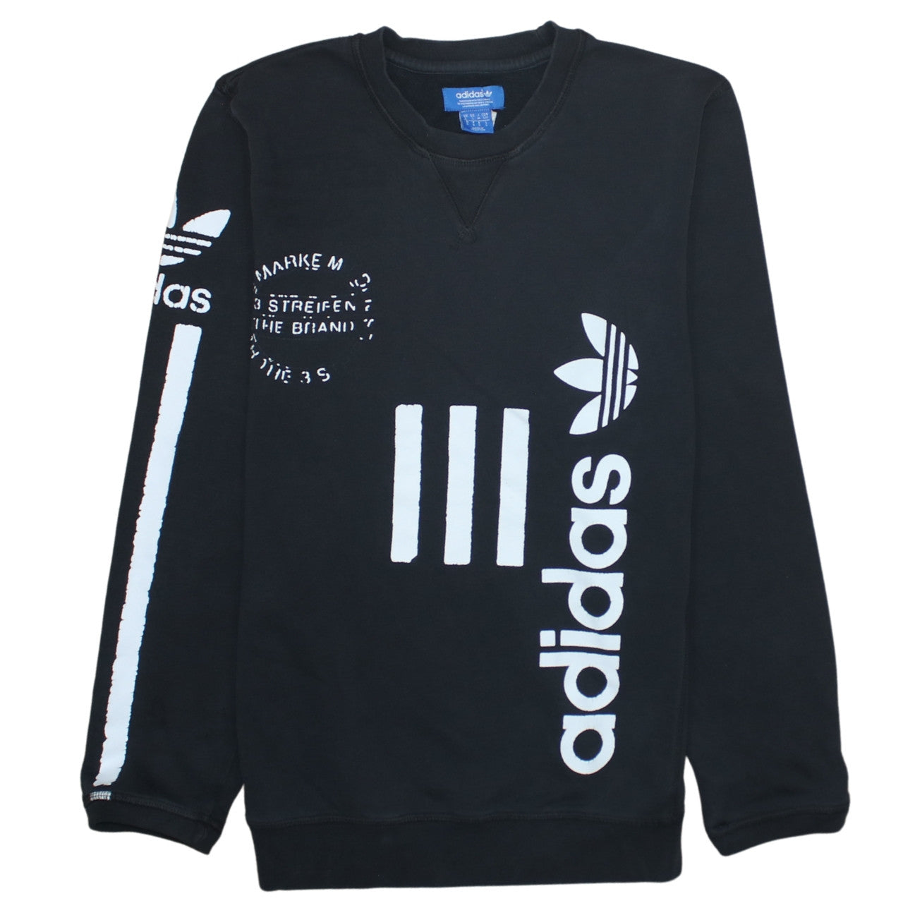 Adidas Originals Men's Black Crew Neck Graphic Sweatshirt Size S