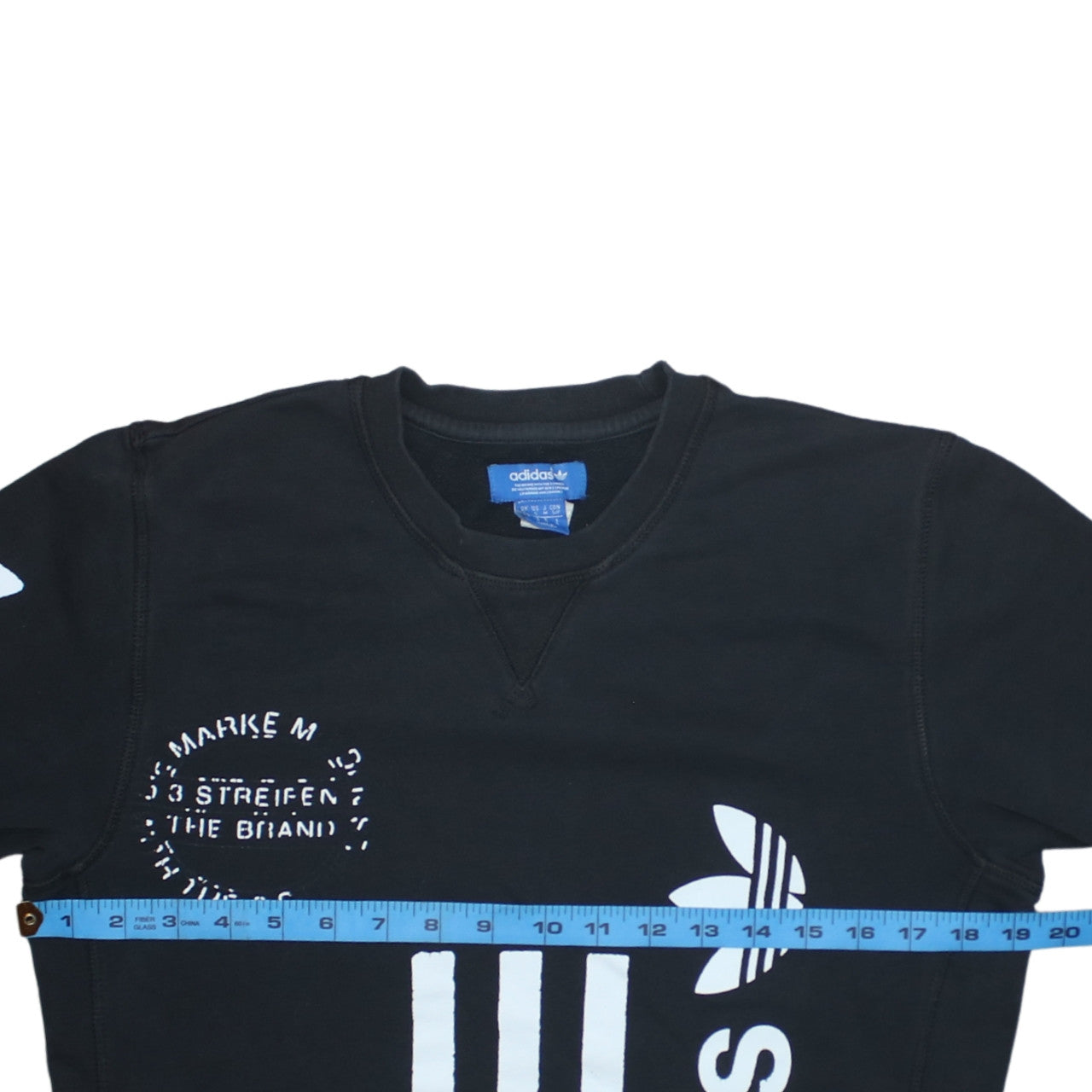 Adidas Originals Men's Black Crew Neck Graphic Sweatshirt Size S