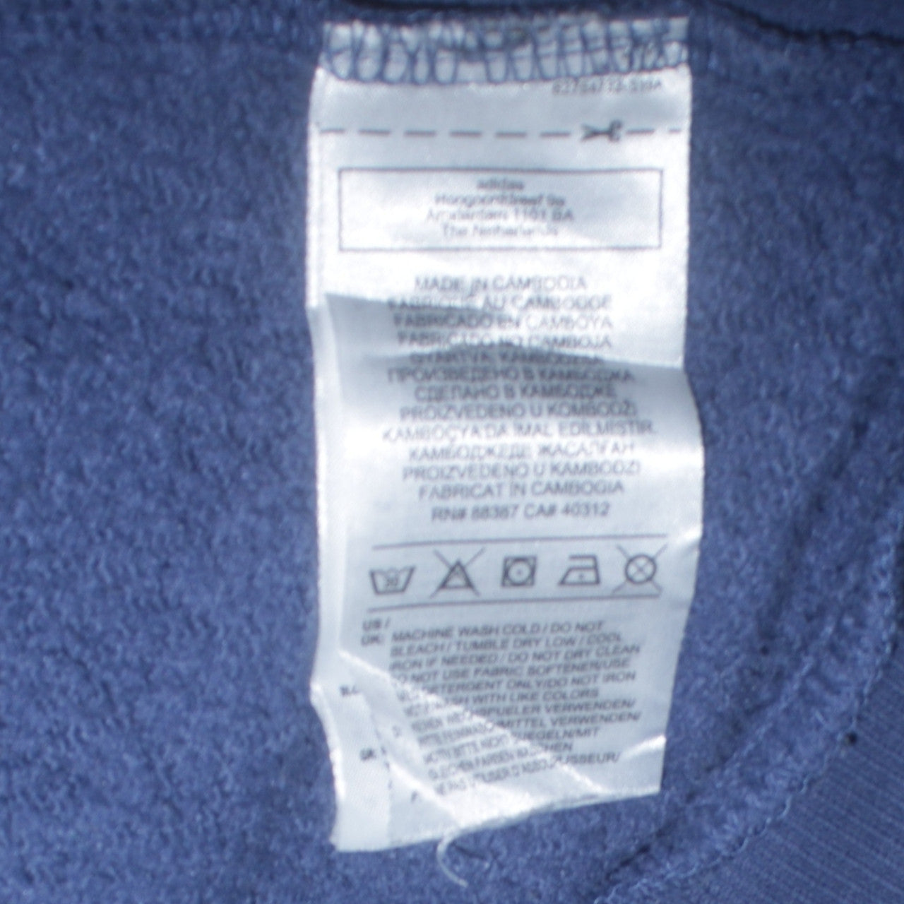 Adidas Men's Blue Crew Neck Logo Sweatshirt Size M
