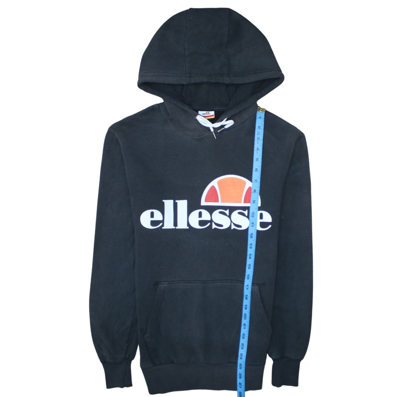 Ellesse Men's Black Pullover Hoodie Size L Logo Fleece Sweatshirt