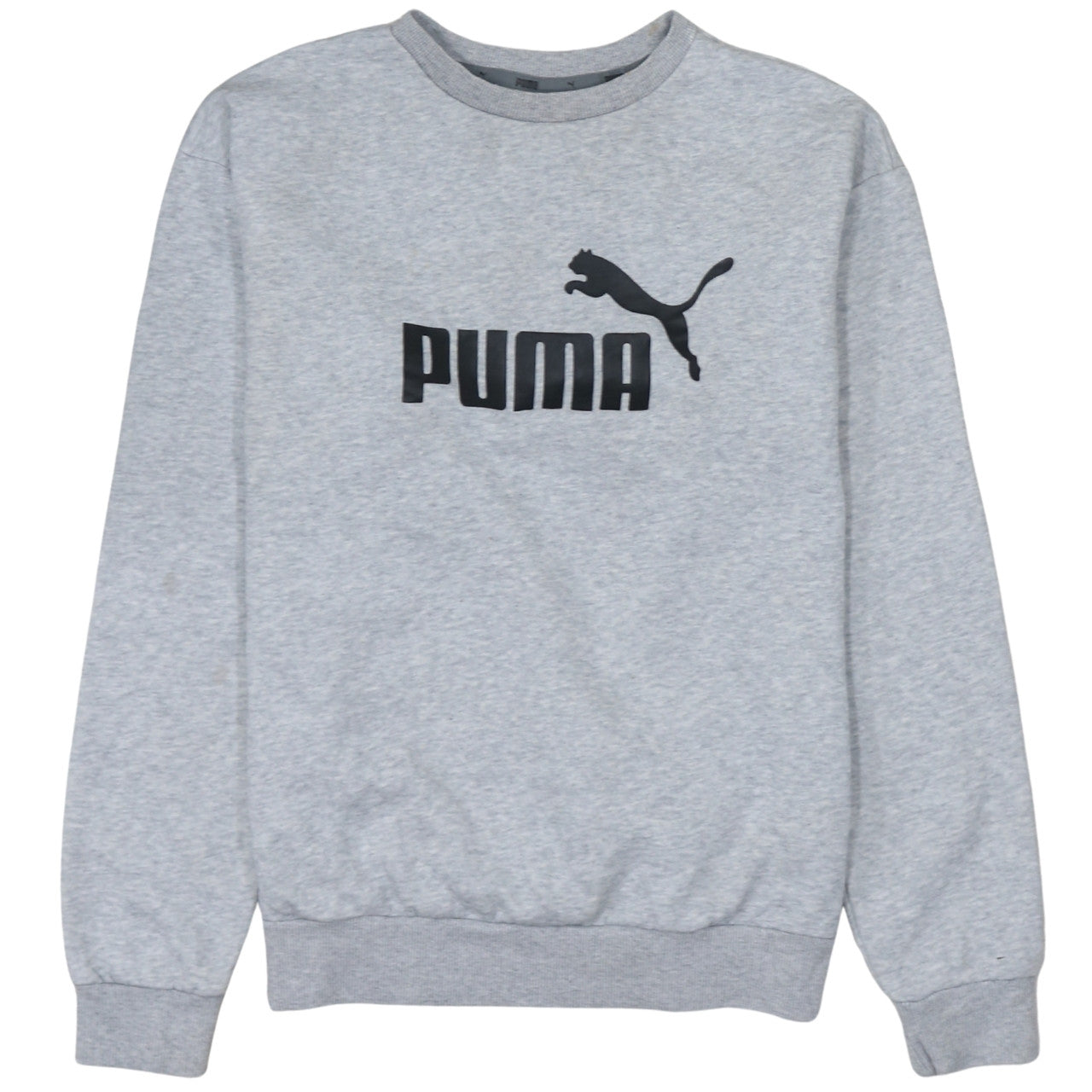 Puma Men's Grey Logo Crew Neck Pullover Sweatshirt Size S