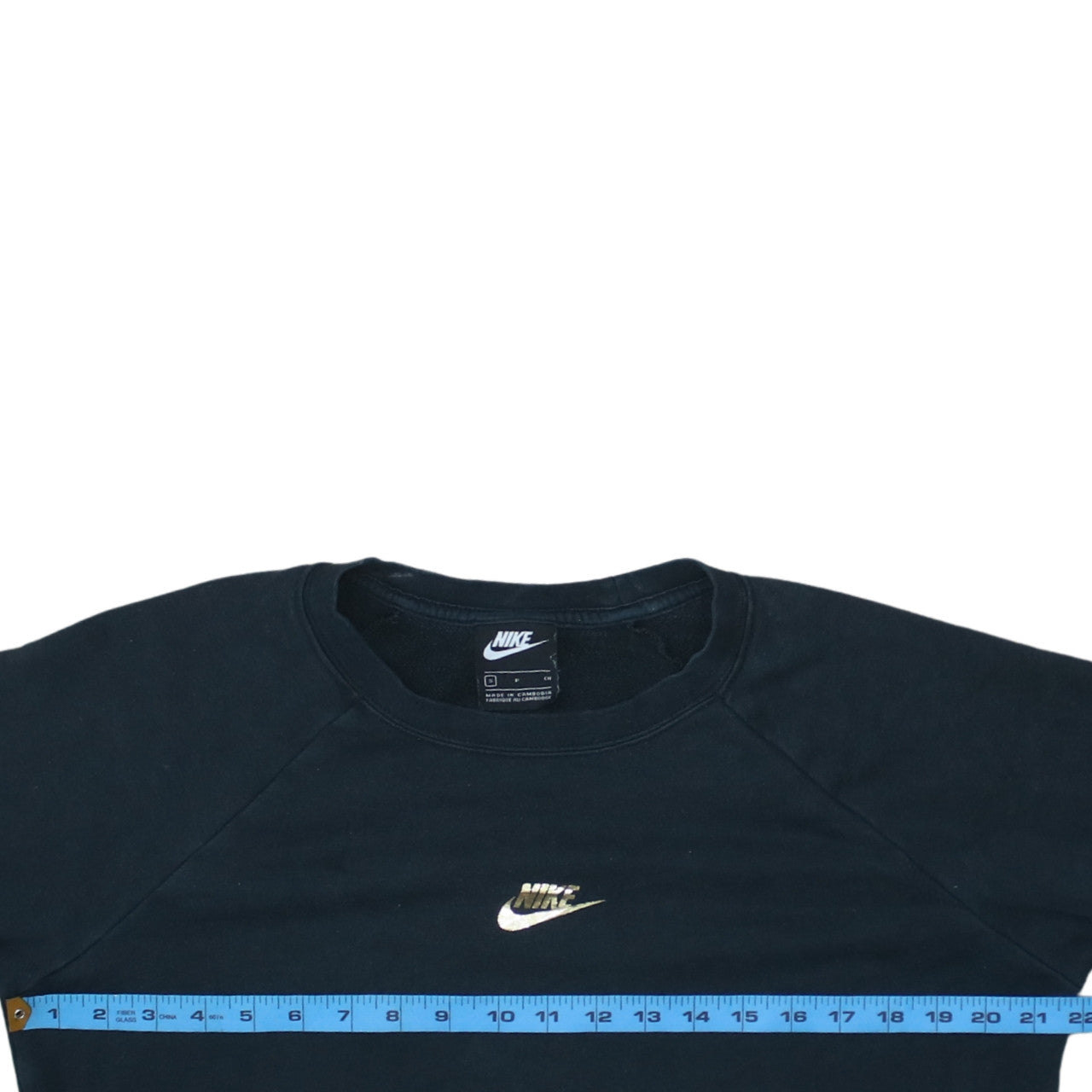 Nike Women's Black Small Pullover Sweatshirt Crew Neck Logo Print