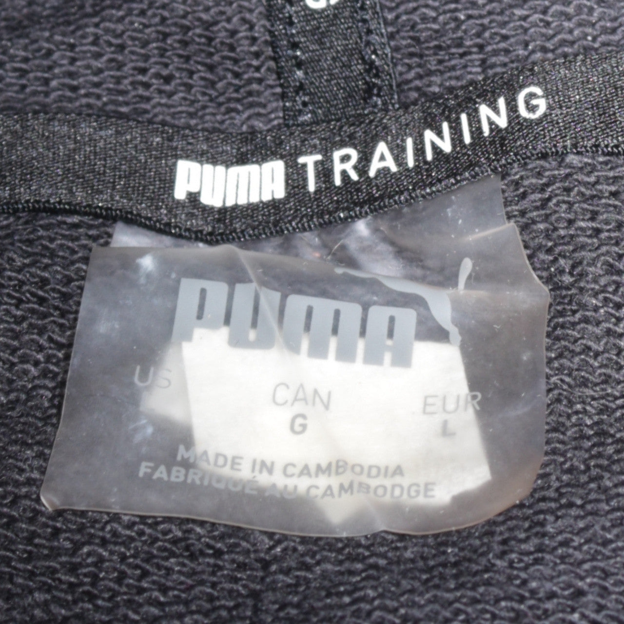 Puma Womens Black Pullover Hoodie L Training Logo Sweatshirt