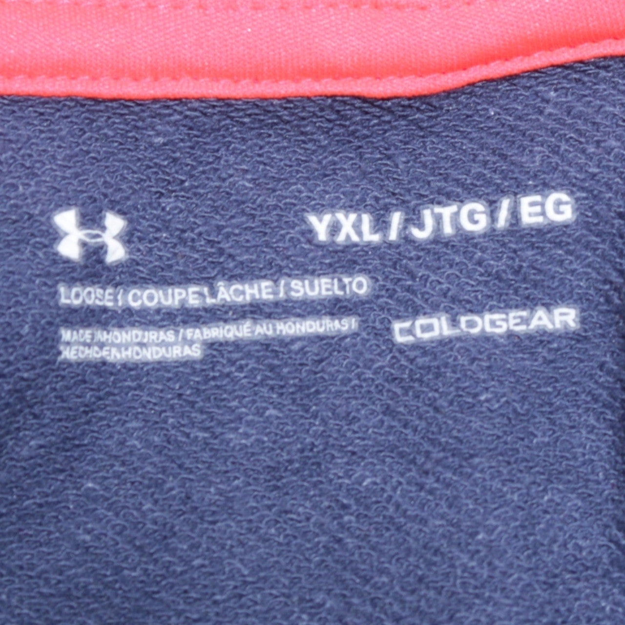 Under Armour Boys Navy Blue Full Zip Hoodie Size XL ColdGear Lined