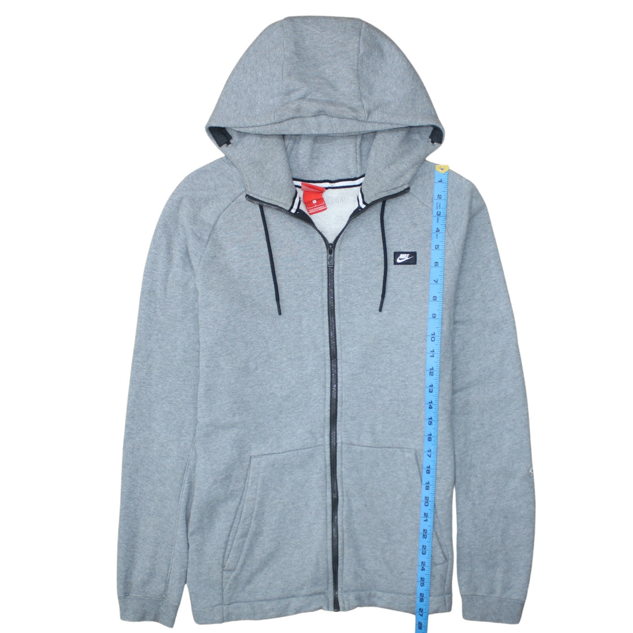 Nike Men's Grey Full Zip Hoodie L Regular Fit Sportswear