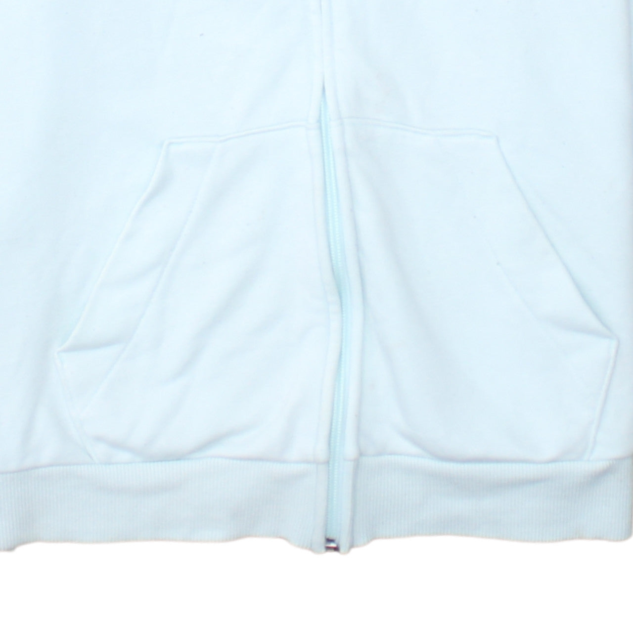 Adidas Women Light Blue Full Zip Hoodie Size L16-18 Cotton Blend