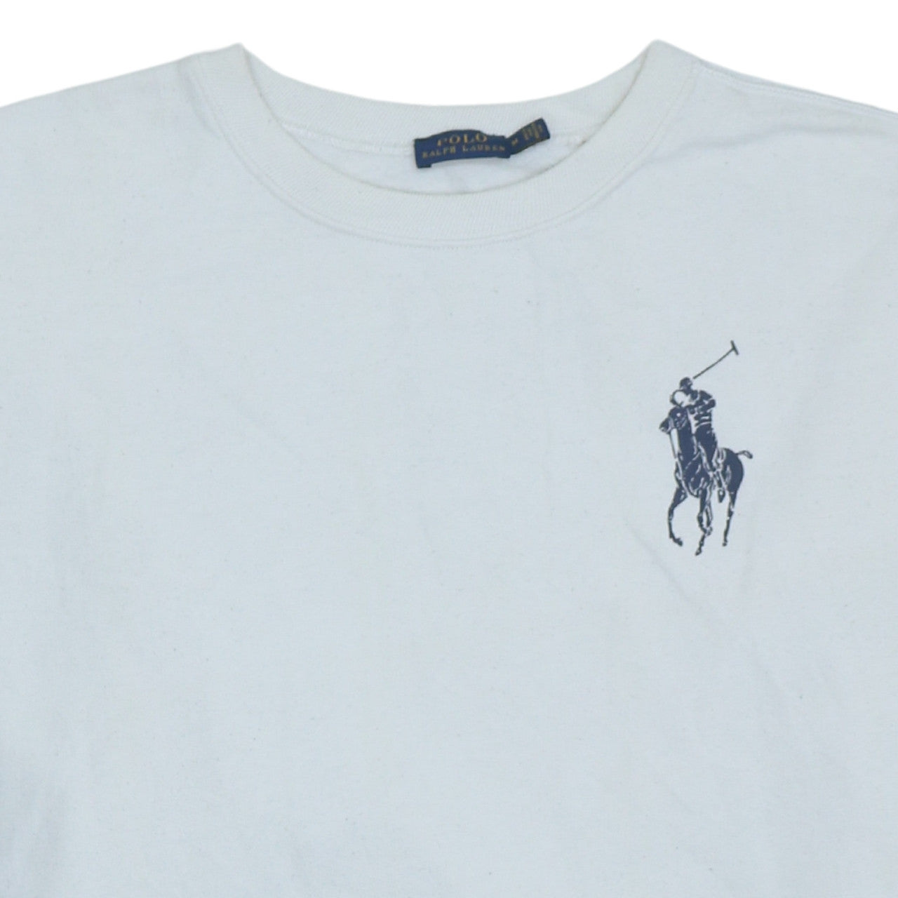 Polo Ralph Lauren Women White Logo Long Sleeve Crew Neck Sweatshirt M