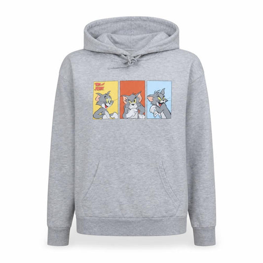 Front view of Primark Women Grey Tom & Jerry Hoodie XS Pullover Graphic Print