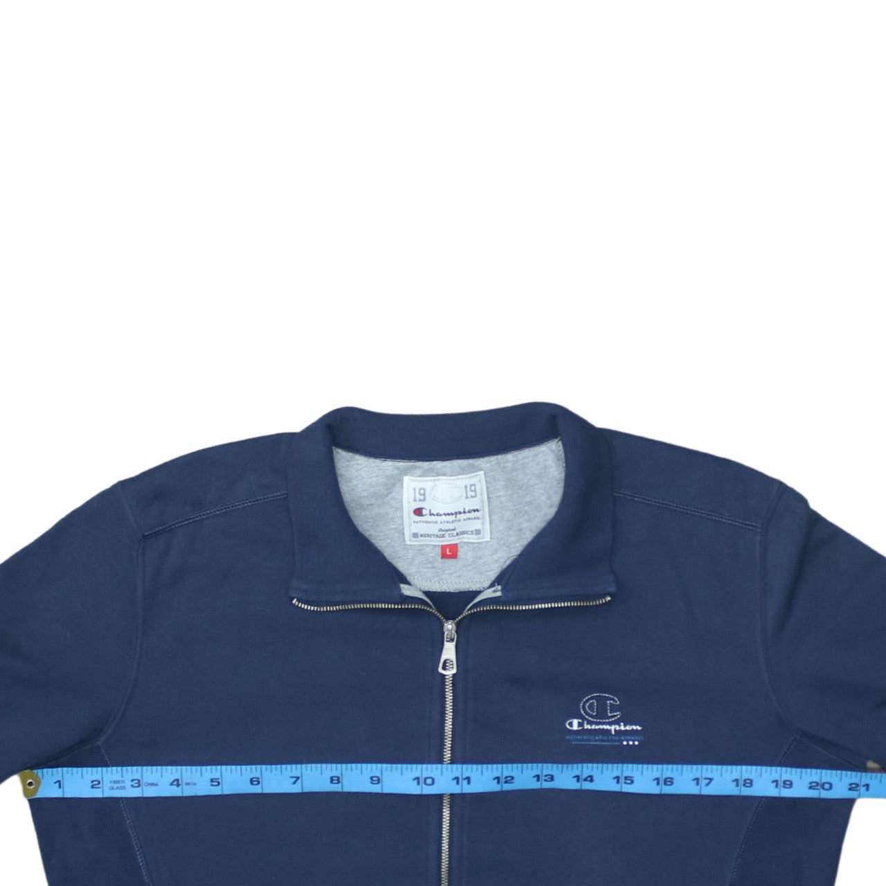 Champion Women's Navy Full Zip Sweatshirt L Heritage Classics