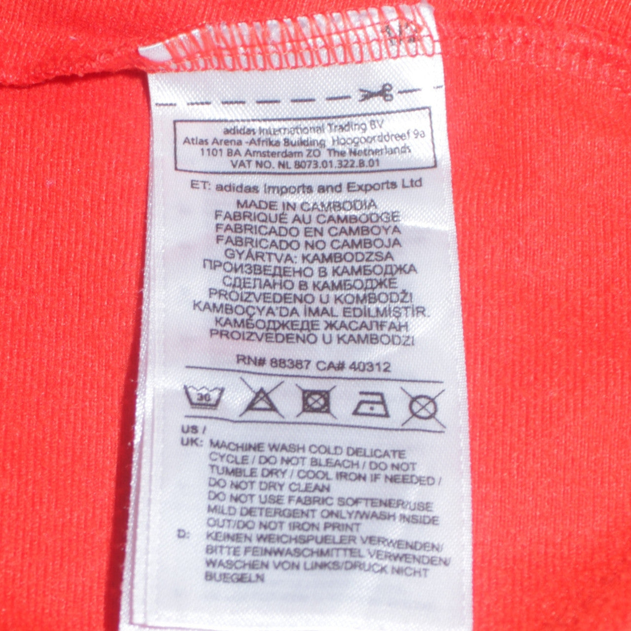 Adidas Womens Orange Hooded Pullover Sweatshirt Size 10 Logo Hoodie