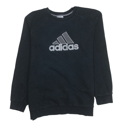 Additional front view of Adidas boys’ black xl sweatshirt long sleeve crew neck pullover