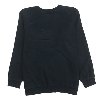 Back view of Adidas boys’ black xl sweatshirt long sleeve crew neck pullover