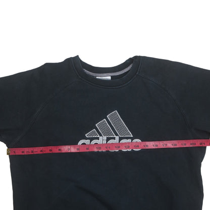 Brand and care label for Adidas boys’ black xl sweatshirt long sleeve crew neck pullover