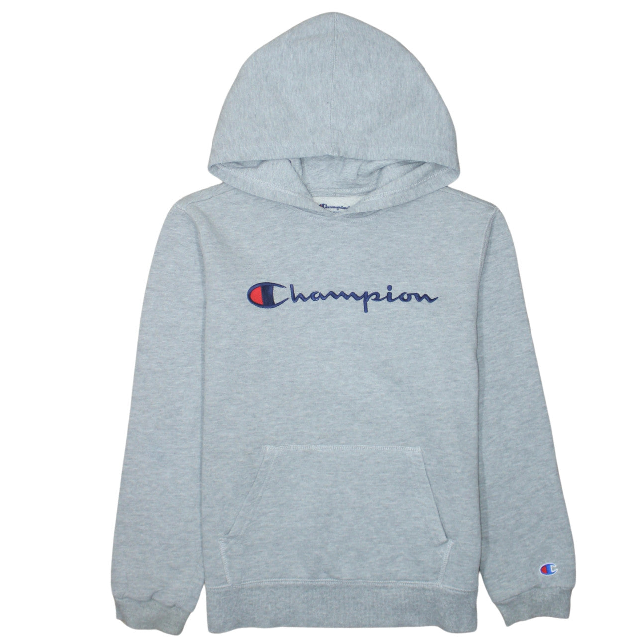 Champion Men's Grey XL Pullover Hoodie Embroidered Logo Fleece