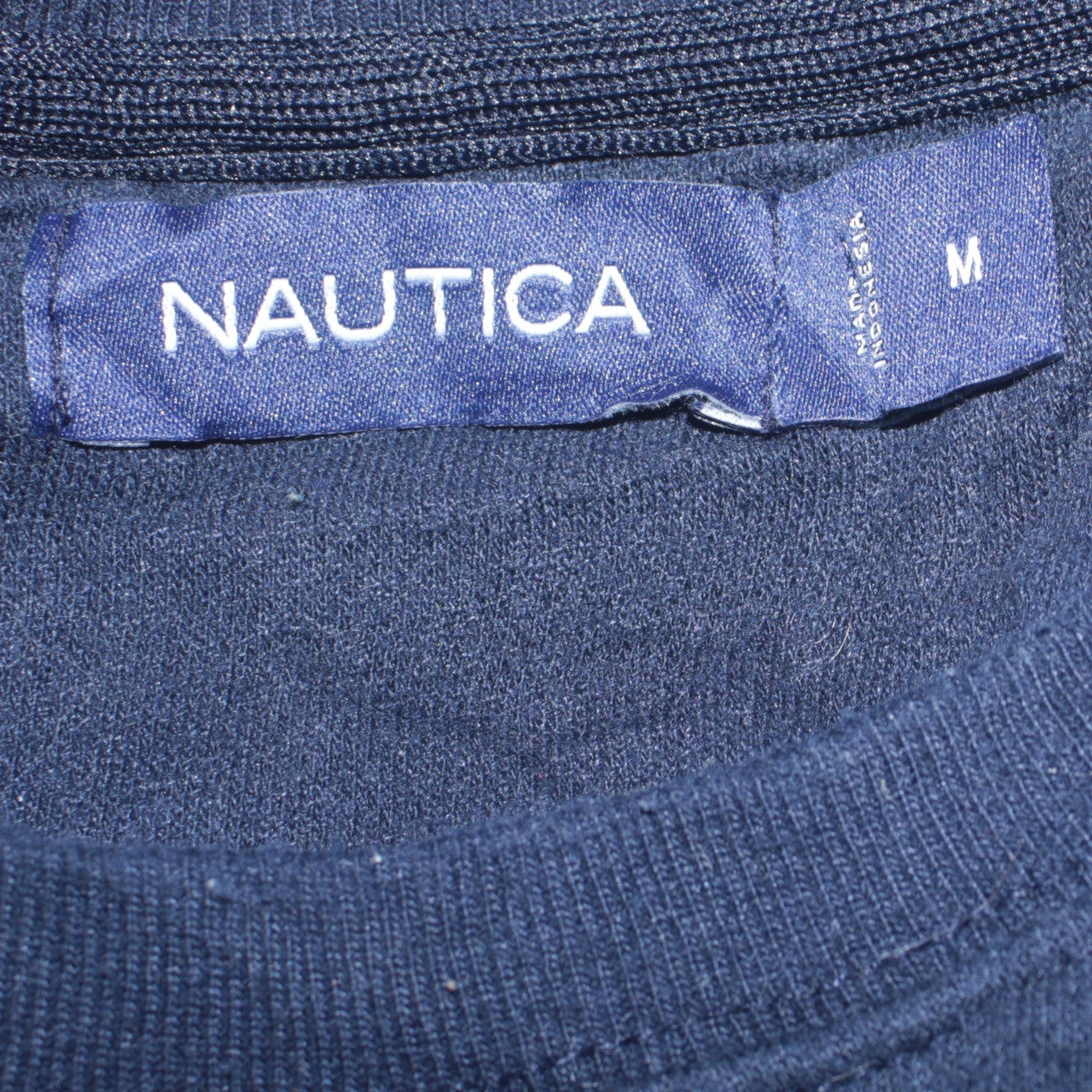 Nautica Men's Blue Crew Neck Logo Pullover Sweatshirt Size M