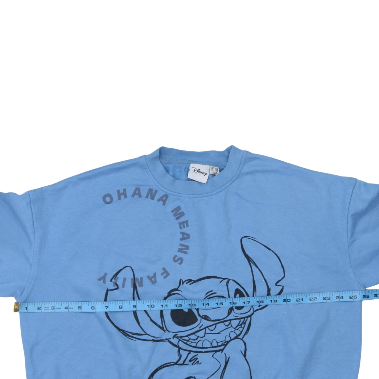 Disney Women Blue Stitch Ohana Means Family Pullover Sweatshirt Size 18/20