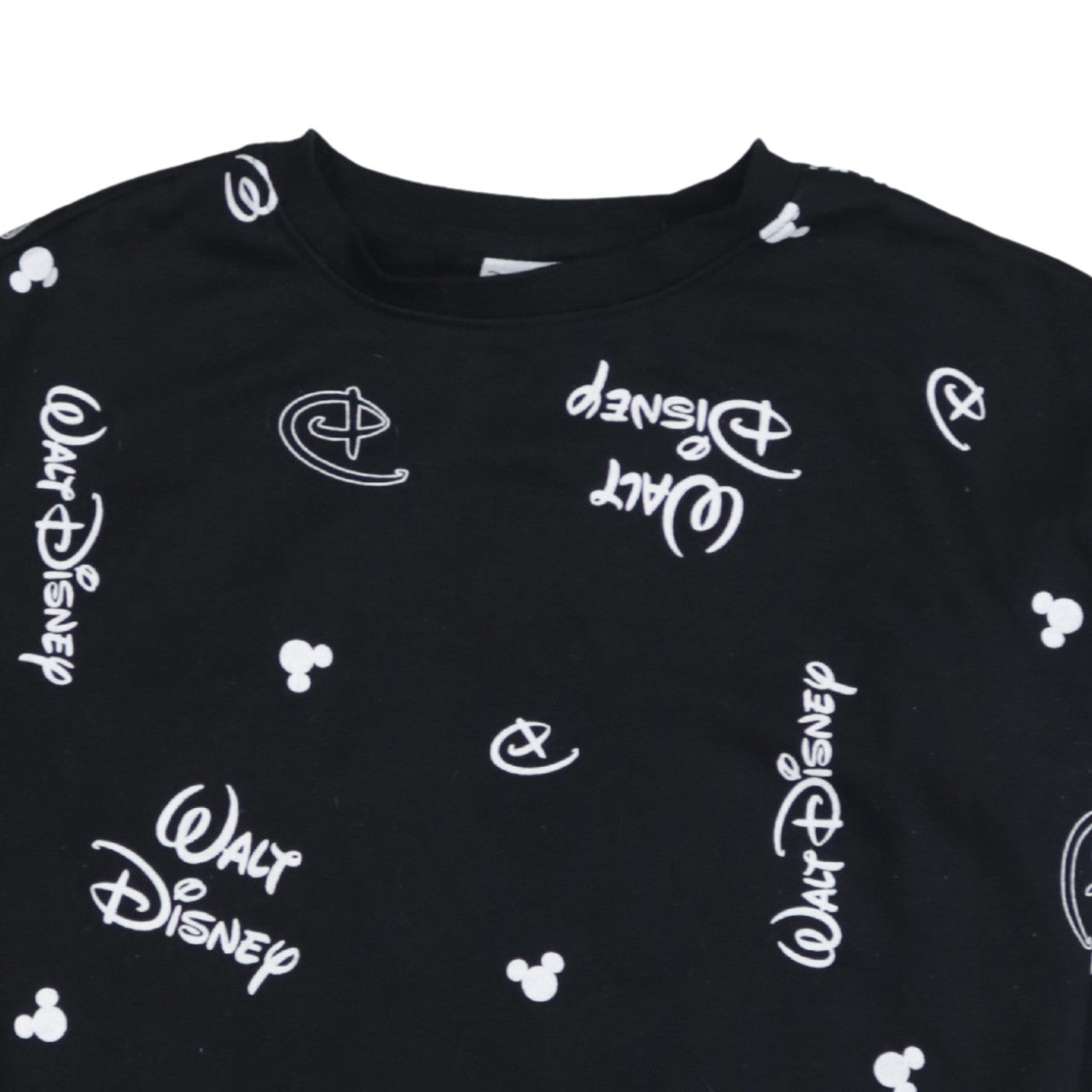 Disney Womens Black Sweatshirt 2XS Crew Neck Long Sleeve Walt Logo Print