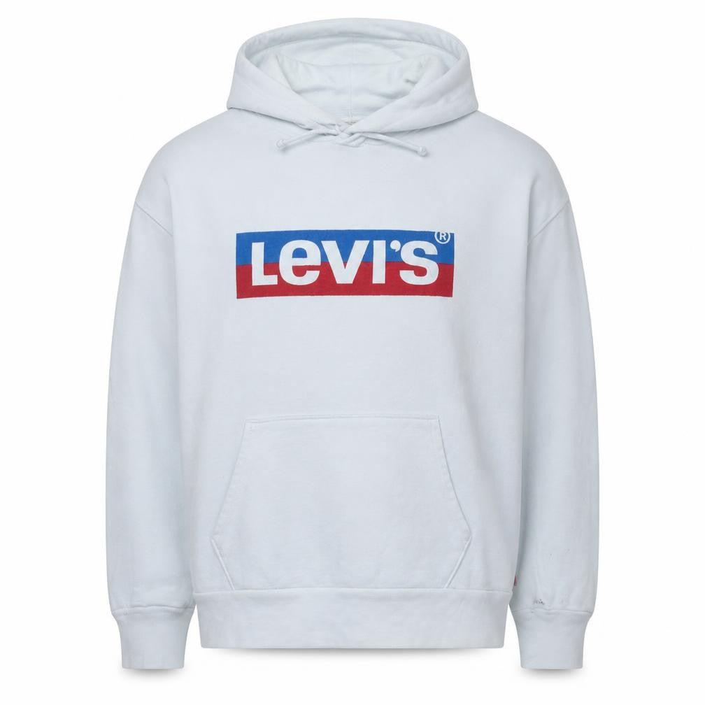 Levi's Men's White XS Pullover Hoodie Graphic Logo Sweatshirt