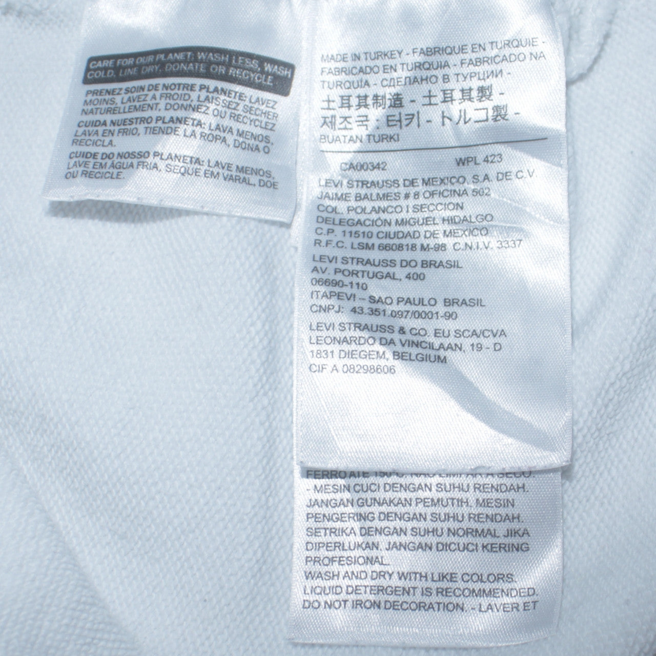 Levi's Men's White XS Pullover Hoodie Graphic Logo Sweatshirt