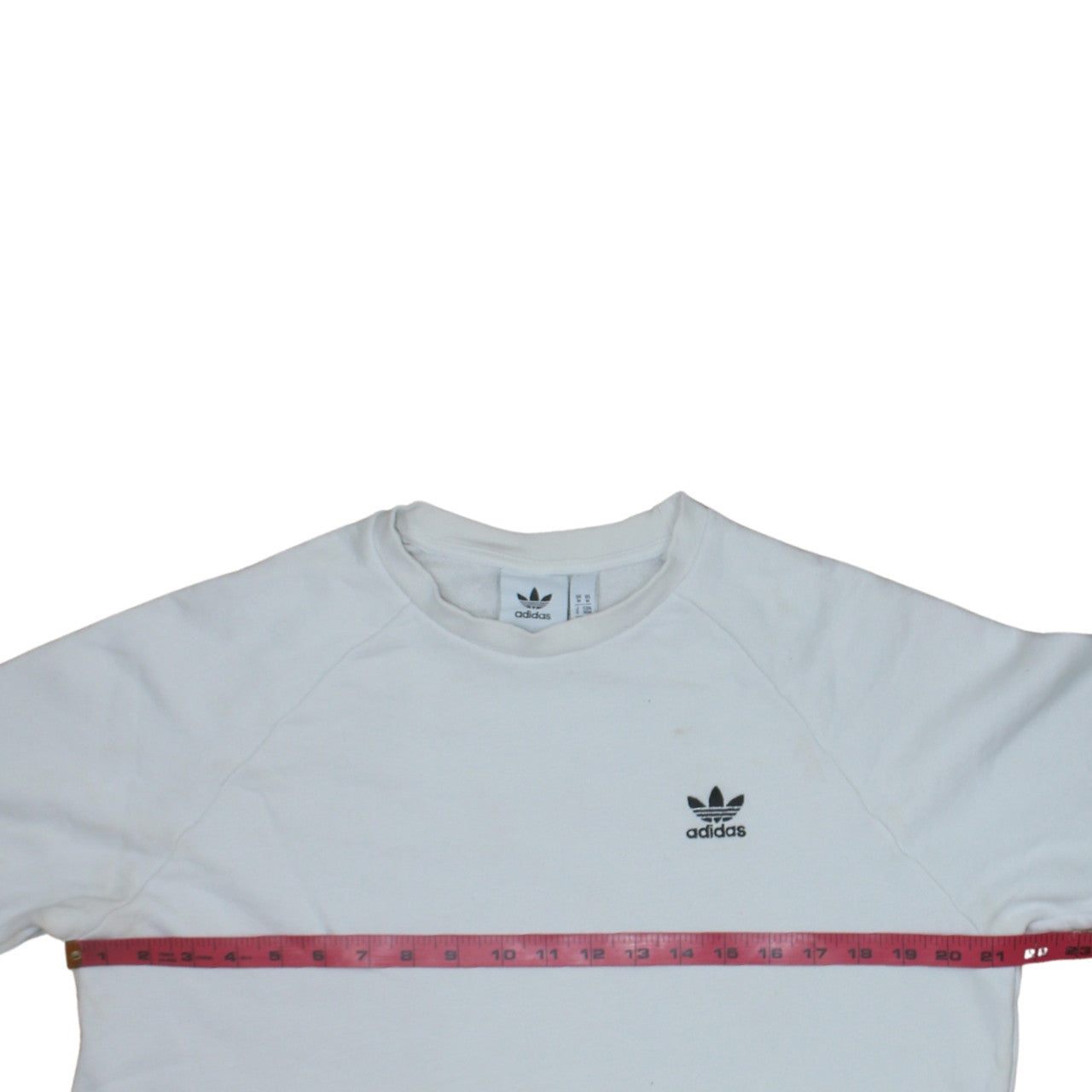 Adidas Men's White Crew Neck Logo Pullover Sweatshirt Size M