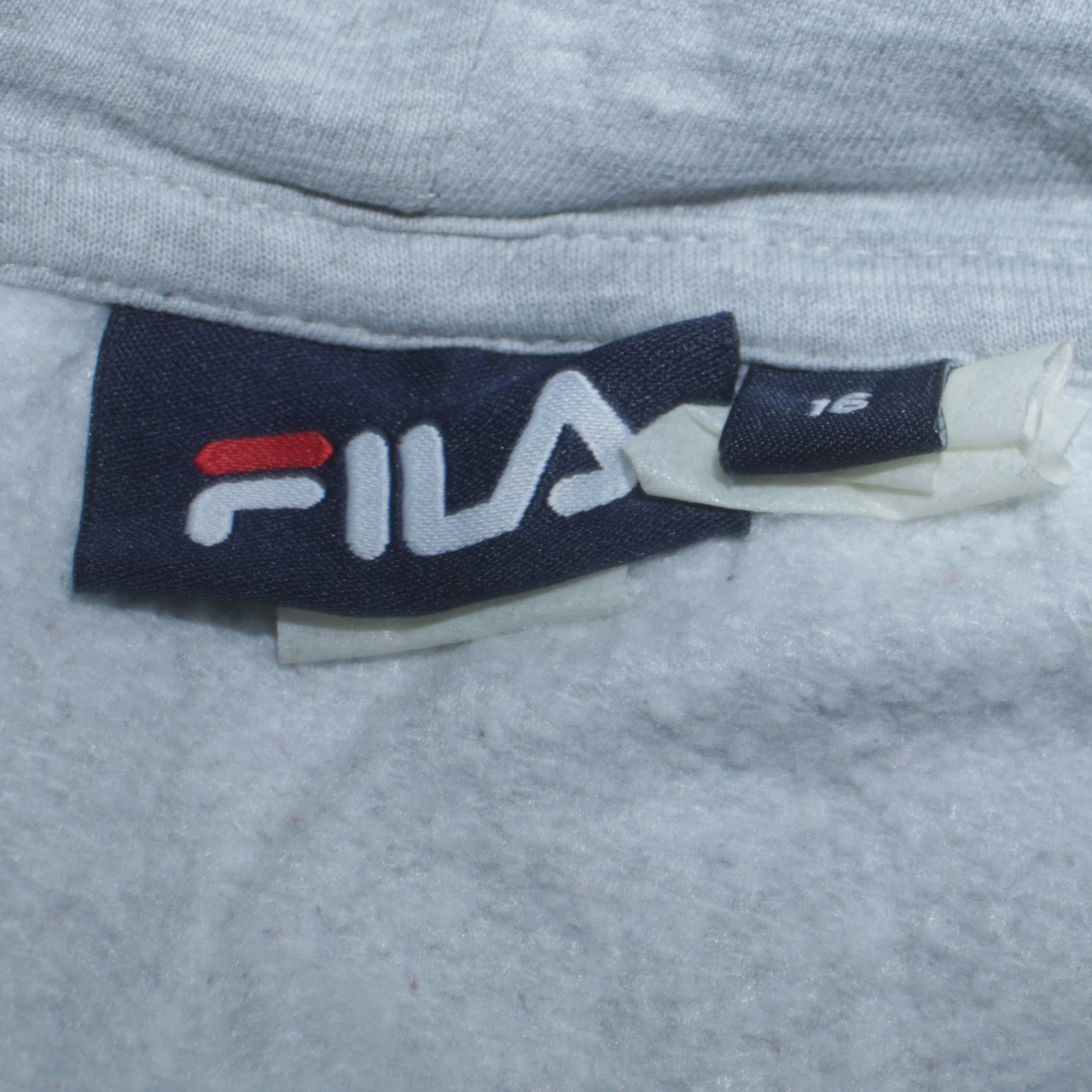 Fila Womens Grey Blue Full Zip Hoodie Size 16 Classic Logo Design