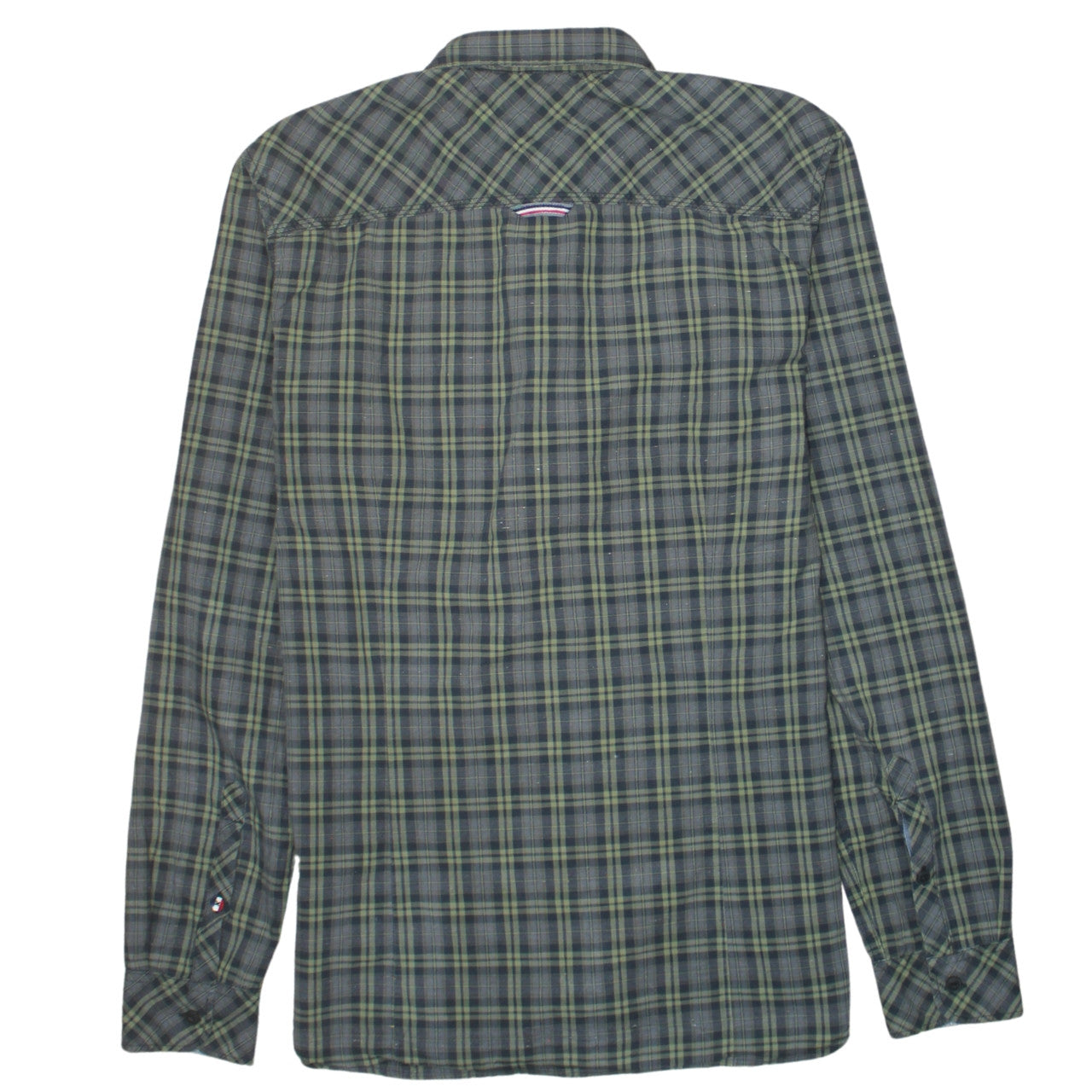 Tommy Hilfiger Denim Men's Green Slim Fit Plaid Button-Up Shirt M