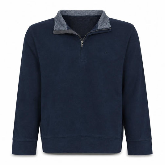 Nautica Men’s Blue 1/4 Zip Collared Henley Sweatshirt Size L