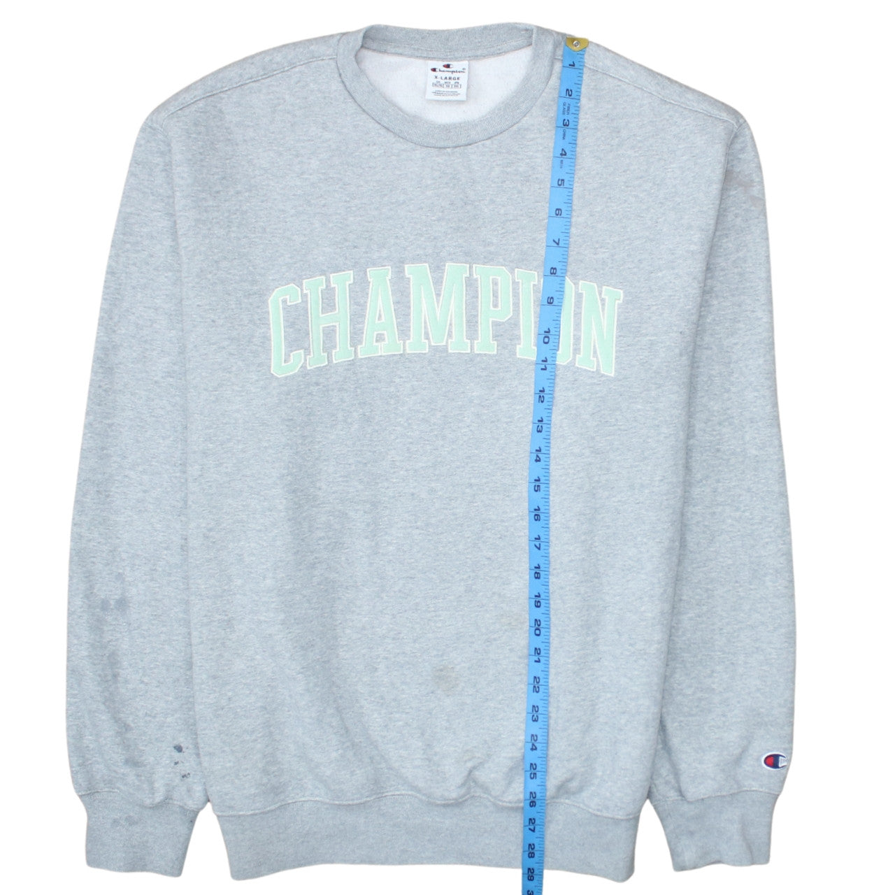 Champion Mens Grey XL Pullover Crew Neck Logo Sweatshirt