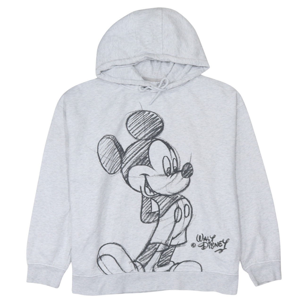 Disney Women Grey Mickey Mouse Pullover Hoodie 2XL Relaxed Fit