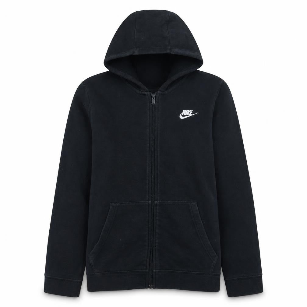Nike Boys Black Full Zip Hoodie XL 158-170cm Fleece Sweatshirt