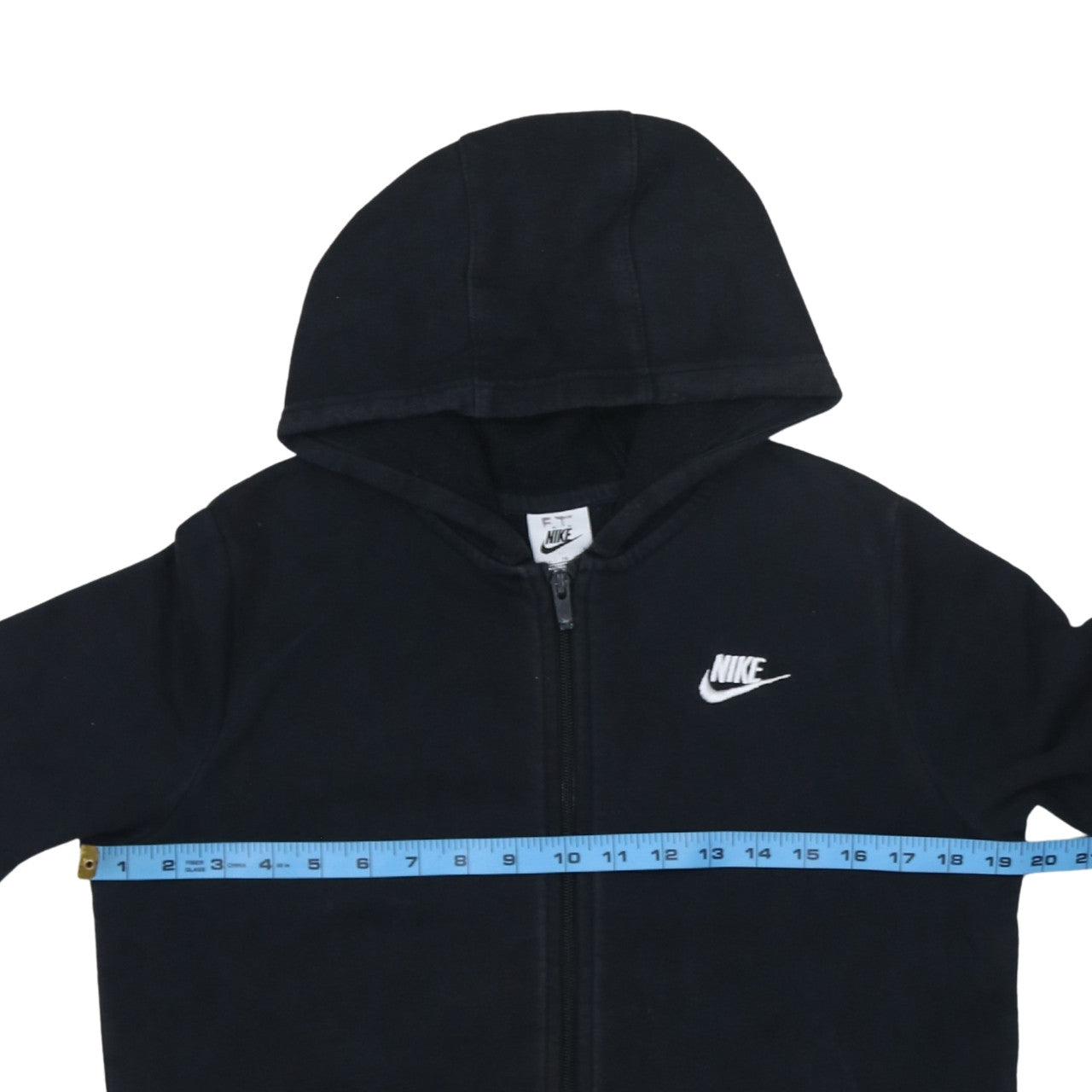 Nike Boys Black Full Zip Hoodie XL 158-170cm Fleece Sweatshirt