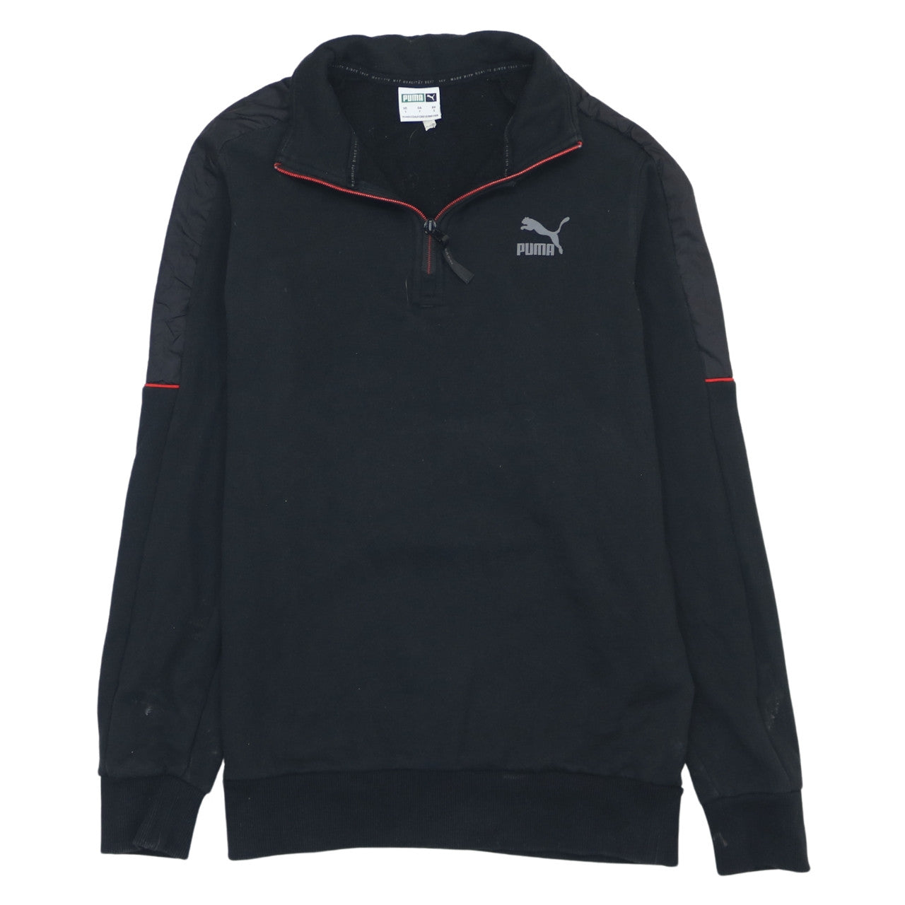 Puma Men's Black 1/4 Zip Sports Sweatshirt Size S