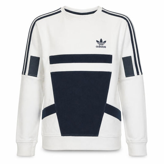 Adidas Men's White & Navy Crew Neck Sweatshirt Size S