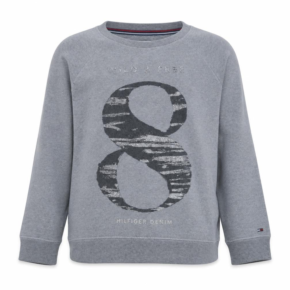 Hilfiger Denim Men's Grey Medium Crew Neck Graphic Sweatshirt