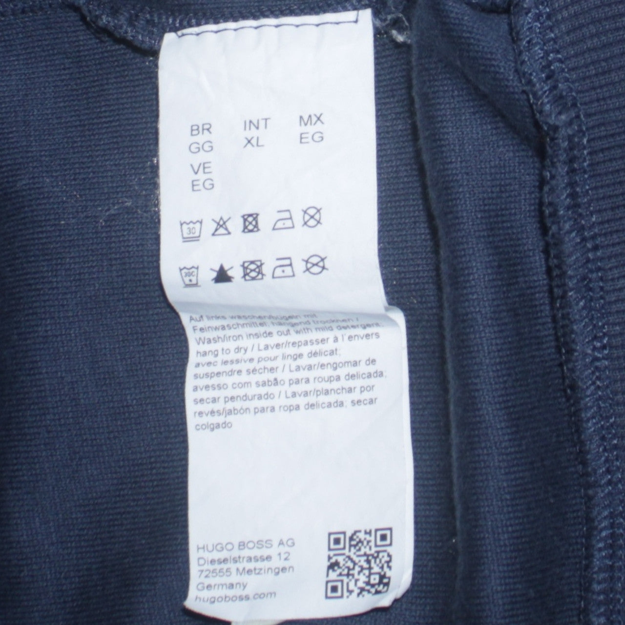 Hugo Boss Men's Blue Slim Fit Logo Crew Neck Sweatshirt XL