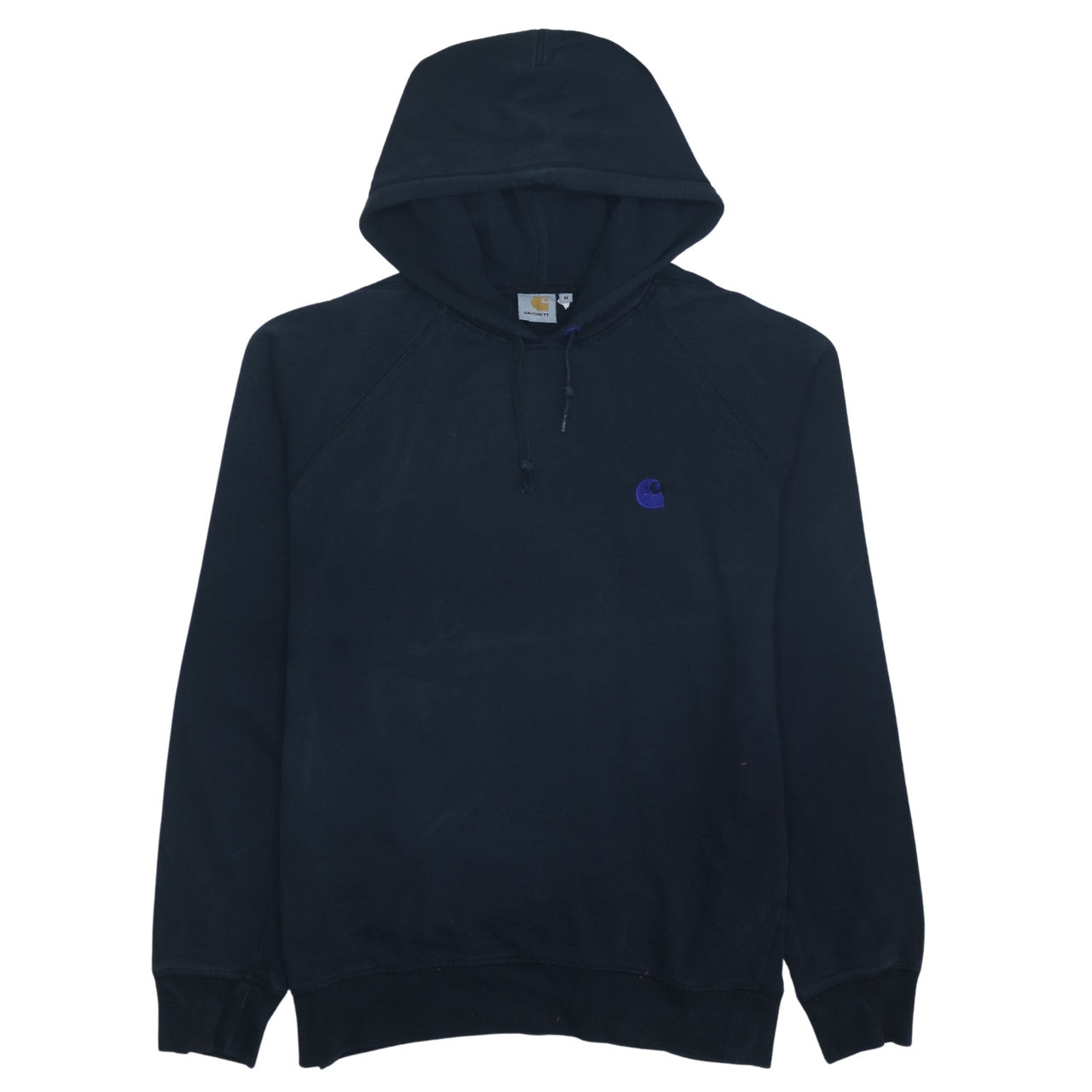 Carhartt Mens Black Pullover Hoodie M Logo Fleece Sweatshirt