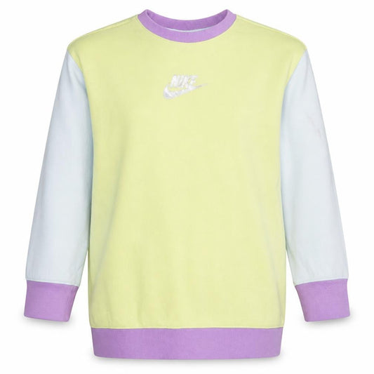 Front view of Nike girls’ multicoloured logo sweatshirt size 146cm pullover crew neck