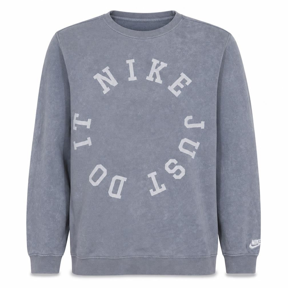 Nike Men's Grey Logo Crew Neck Pullover Sweatshirt Size L
