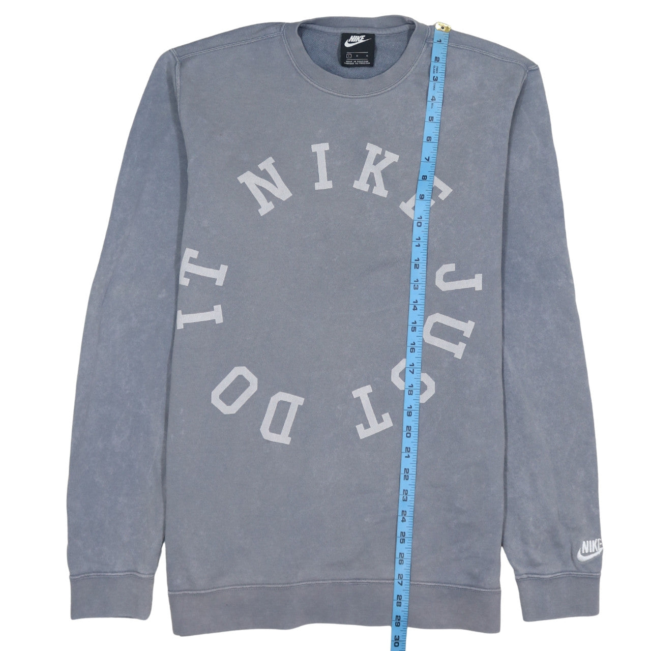 Nike Men's Grey Logo Crew Neck Pullover Sweatshirt Size L