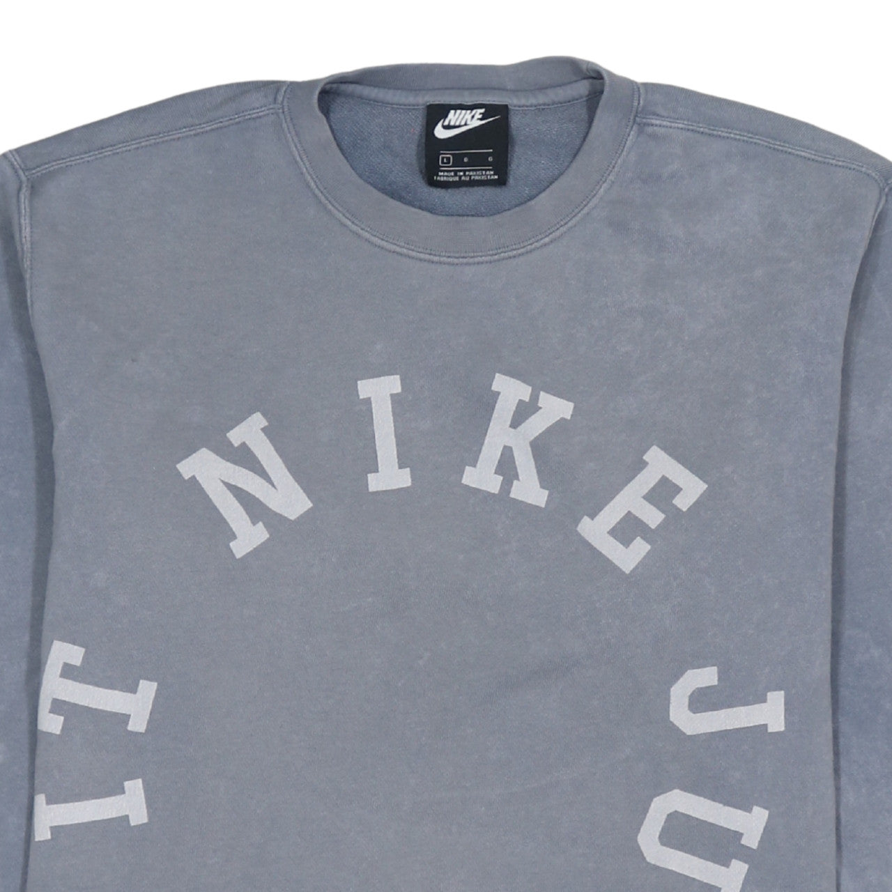 Nike Men's Grey Logo Crew Neck Pullover Sweatshirt Size L