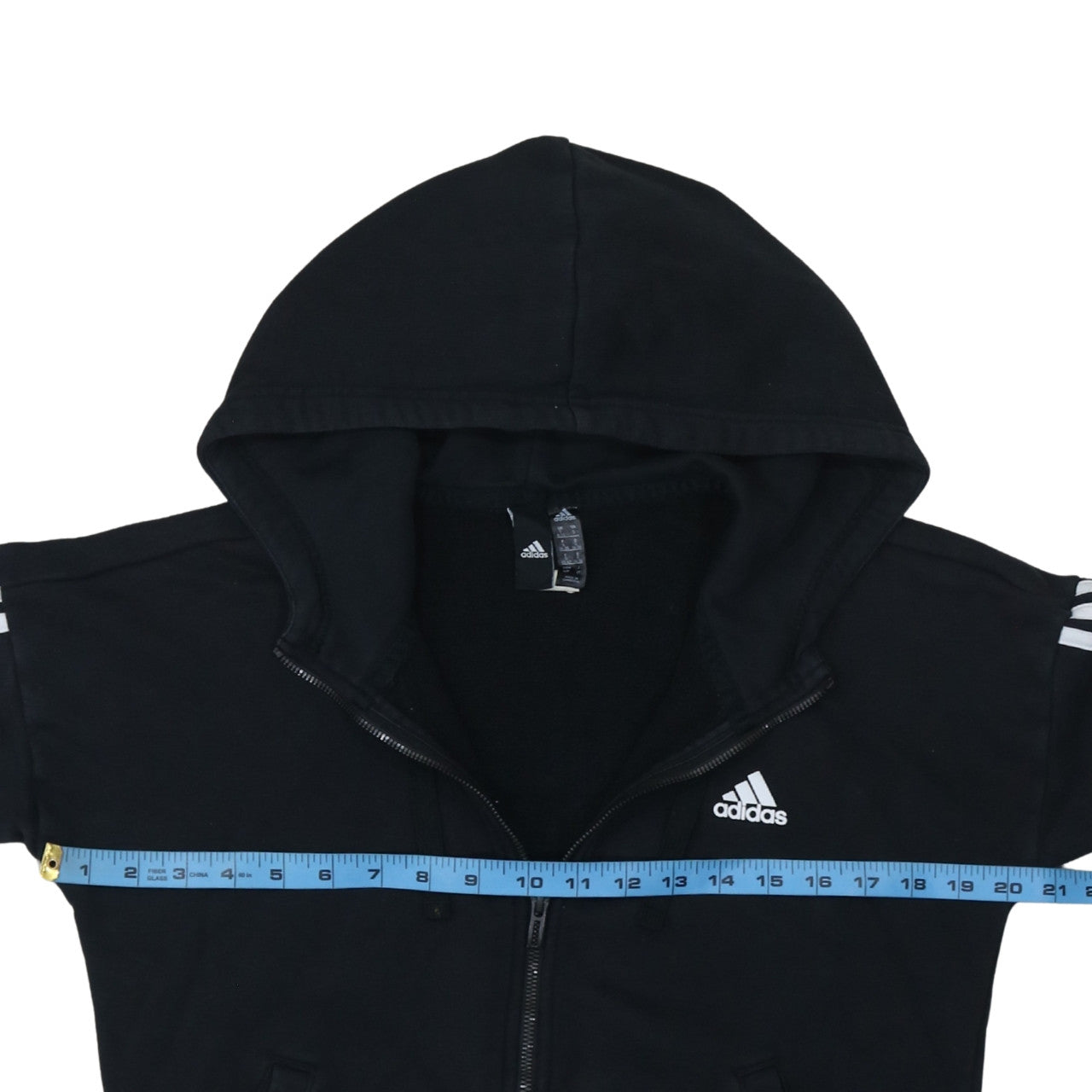 Adidas Women Black Full Zip Hoodie S Hooded Sweatshirt Casual Wear