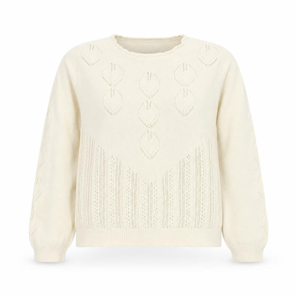 Indi & Cold Women's Ivory Organic Cotton Open-Knit Jumper M