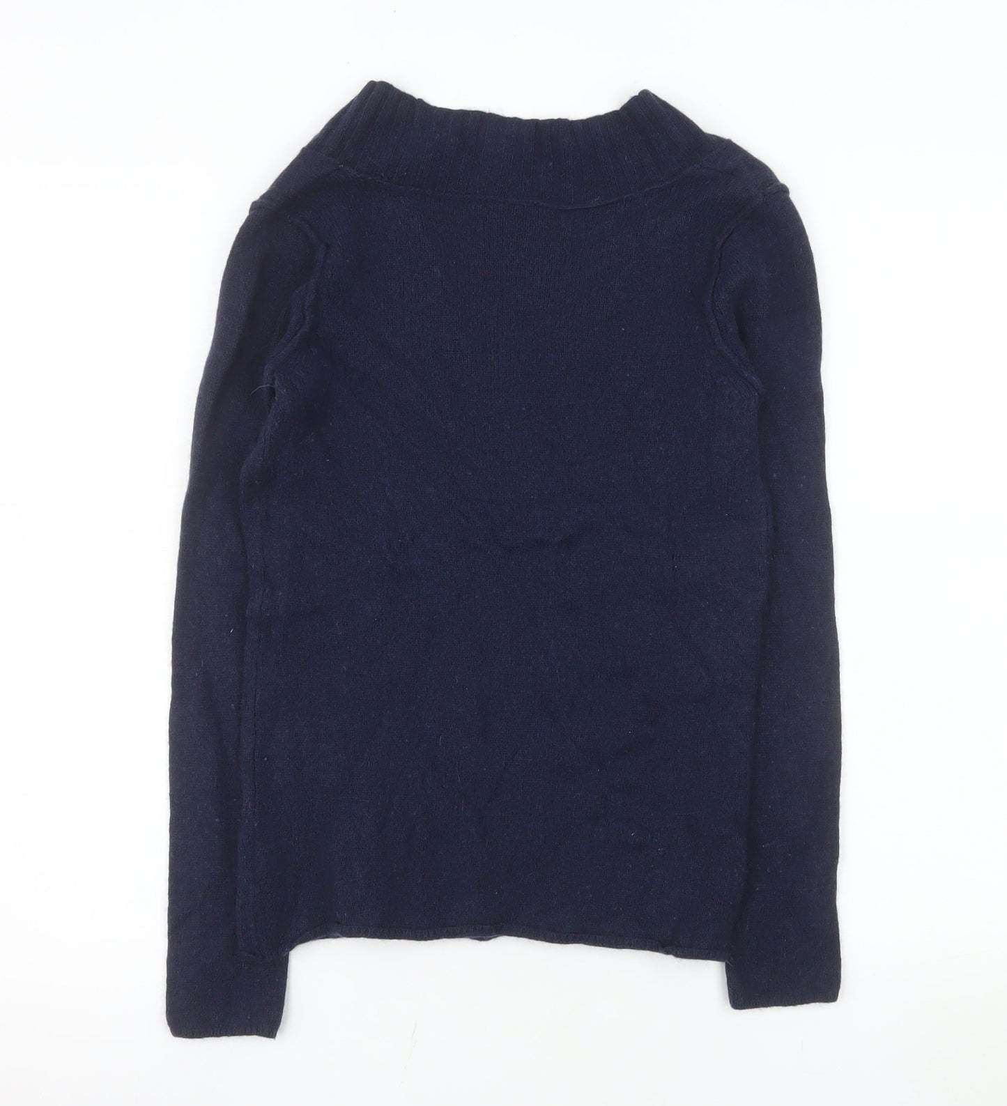 GAP Womens Navy V-Neck Long Sleeve Wool Blend Jumper Size M