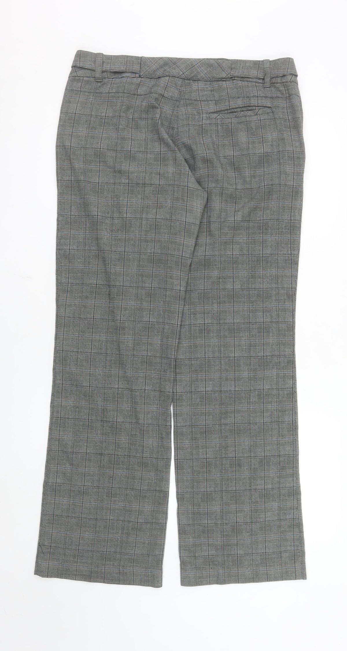 Red Herring Women's Grey Check Straight Leg Trousers Size 12